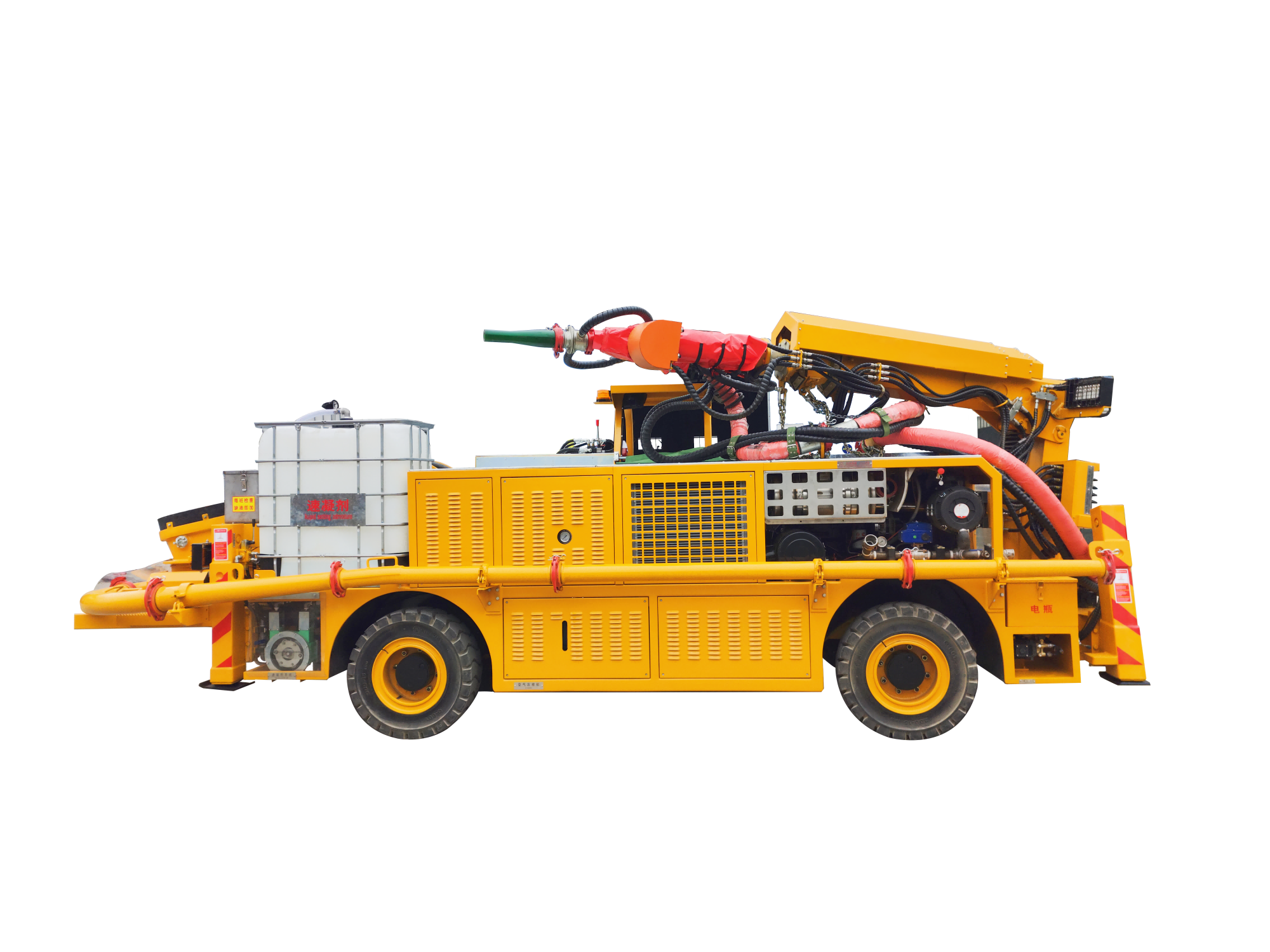 Mining concrete spraying truck
