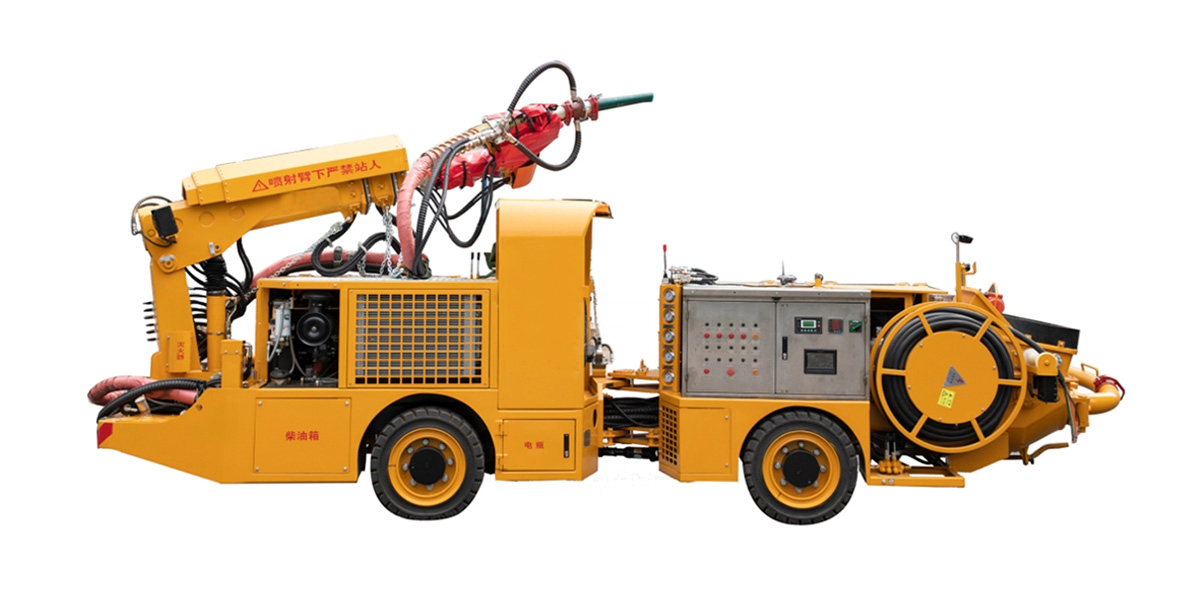 Mining concrete spraying truck